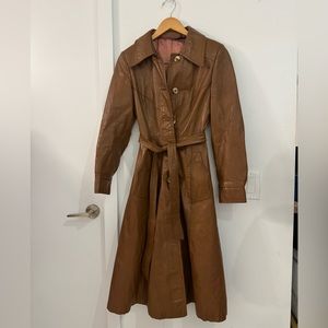 Vintage Columbia Leather Trench Coat